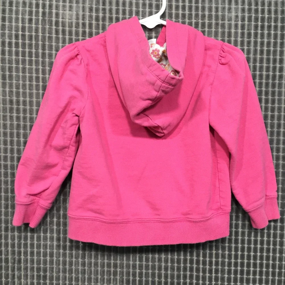 Carters Kids Pink Floral Embroidered Zip Up Hoodie Sweatshirt‎ 24 Months
